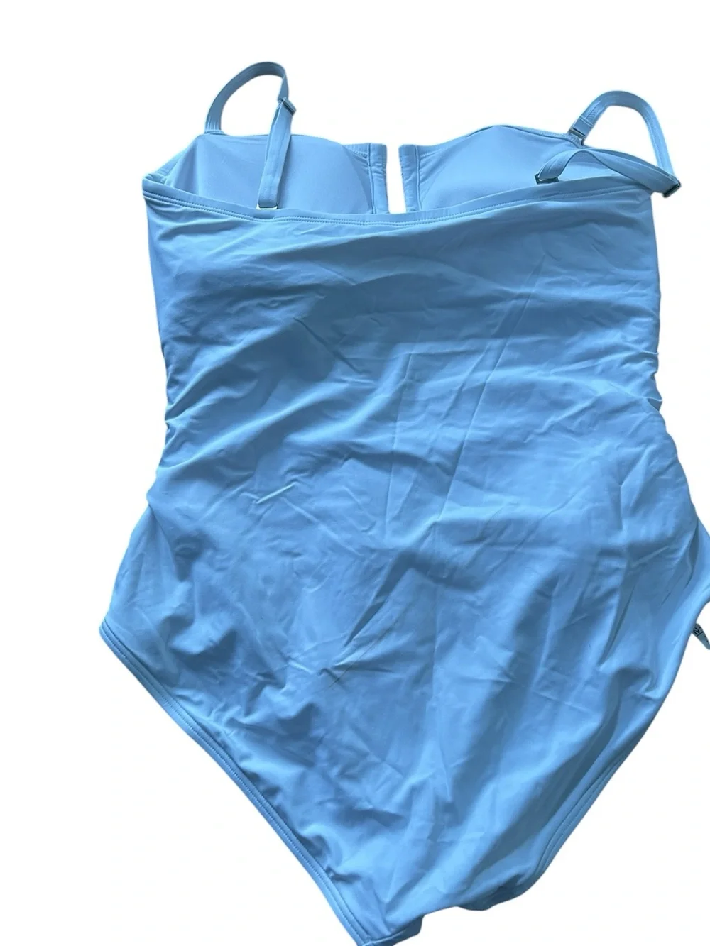 DKNY White Ruched Strap One-Piece Swimsuit - Picture 2 of 9